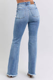 Judy Blue Full Size Raw Hem High Rise Bootcut Jeans - Rosa Apparel