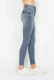 Judy Blue Full Size Tummy Control Contrast Wash Skinny Jeans - Rosa Apparel