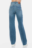 Judy Blue Full Size Tummy Control Cut Raw Hem Straight Jeans 88848 - Rosa Apparel