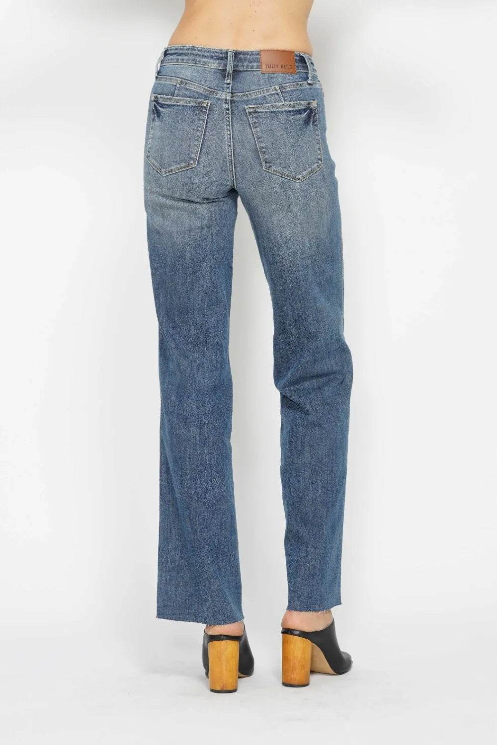 Judy Blue Full Size Tummy Control Straight Jeans Style #: 88870 - Rosa Apparel