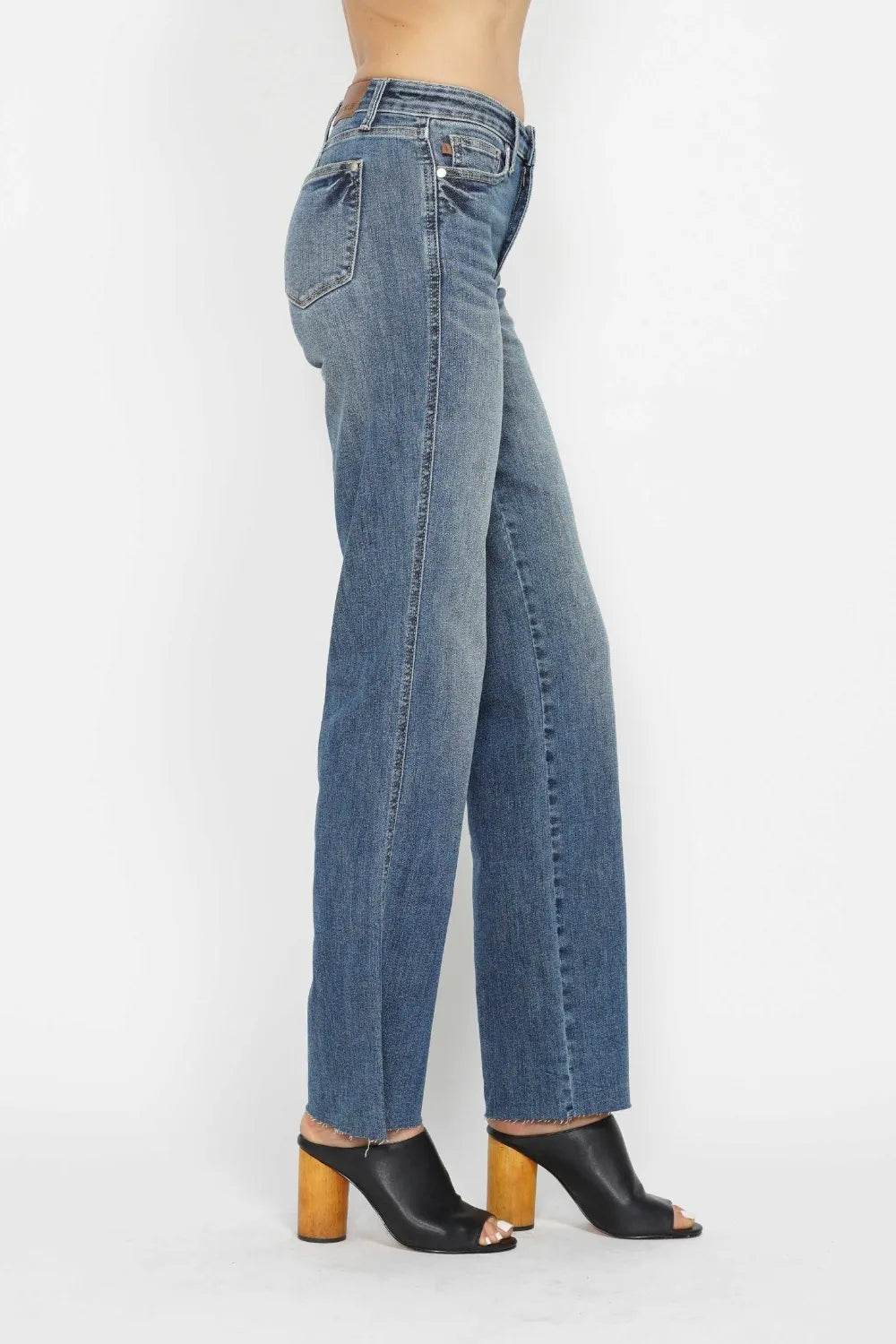 Judy Blue Full Size Tummy Control Straight Jeans Style #: 88870 - Rosa Apparel