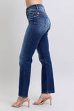 Judy Blue Full Size Washed Straight Leg Jeans with Pockets - Rosa Apparel