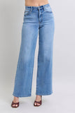 Judy Blue Full Size Wide Leg Jeans with Pockets - Rosa Apparel