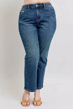 Judy Blue Full Size High Waisted Rigid Magic Non-destroy Straight Leg Jeans Plus Size - Rosa Apparel