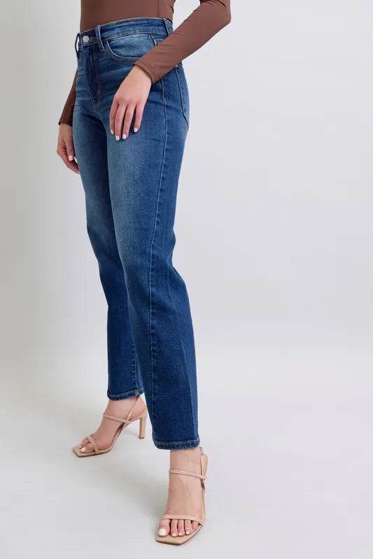 Judy Blue Side Seam Detail Straight Jeans with Pockets 82629 - Rosa Apparel