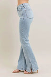 Judy Blue Full Size Tummy Control Vintage Wash Side Slit Slim Boot Jeans Plus Size - Rosa Apparel