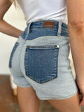 Judy Blue Full Size Color Block Denim Shorts Style #: 15256 - Rosa Apparel