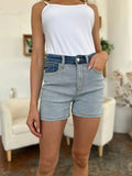 Judy Blue Full Size Color Block Denim Shorts Style #: 15256 - Rosa Apparel