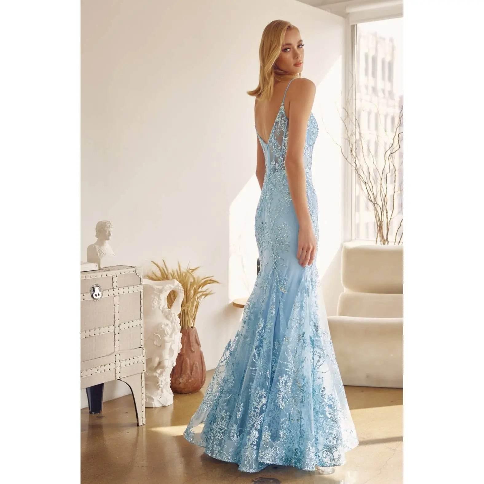 Juliet 274 Embroidered Sequins Mermaid Evening Dress - Rosa Apparel