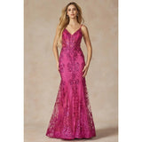 Juliet 274 Embroidered Sequins Mermaid Evening Dress - Rosa Apparel