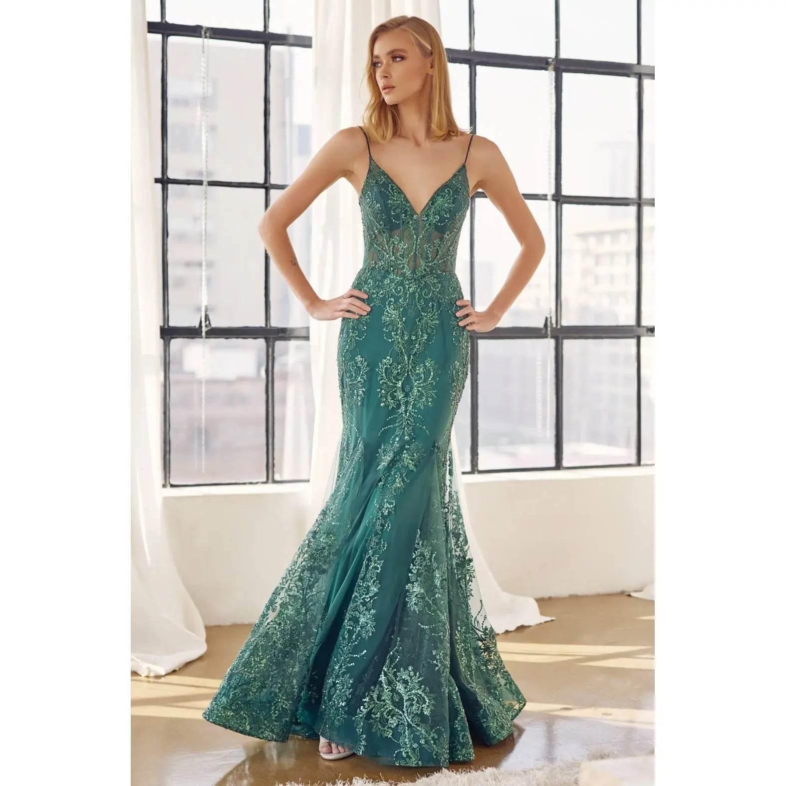 Juliet 274 Embroidered Sequins Mermaid Evening Dress - Rosa Apparel