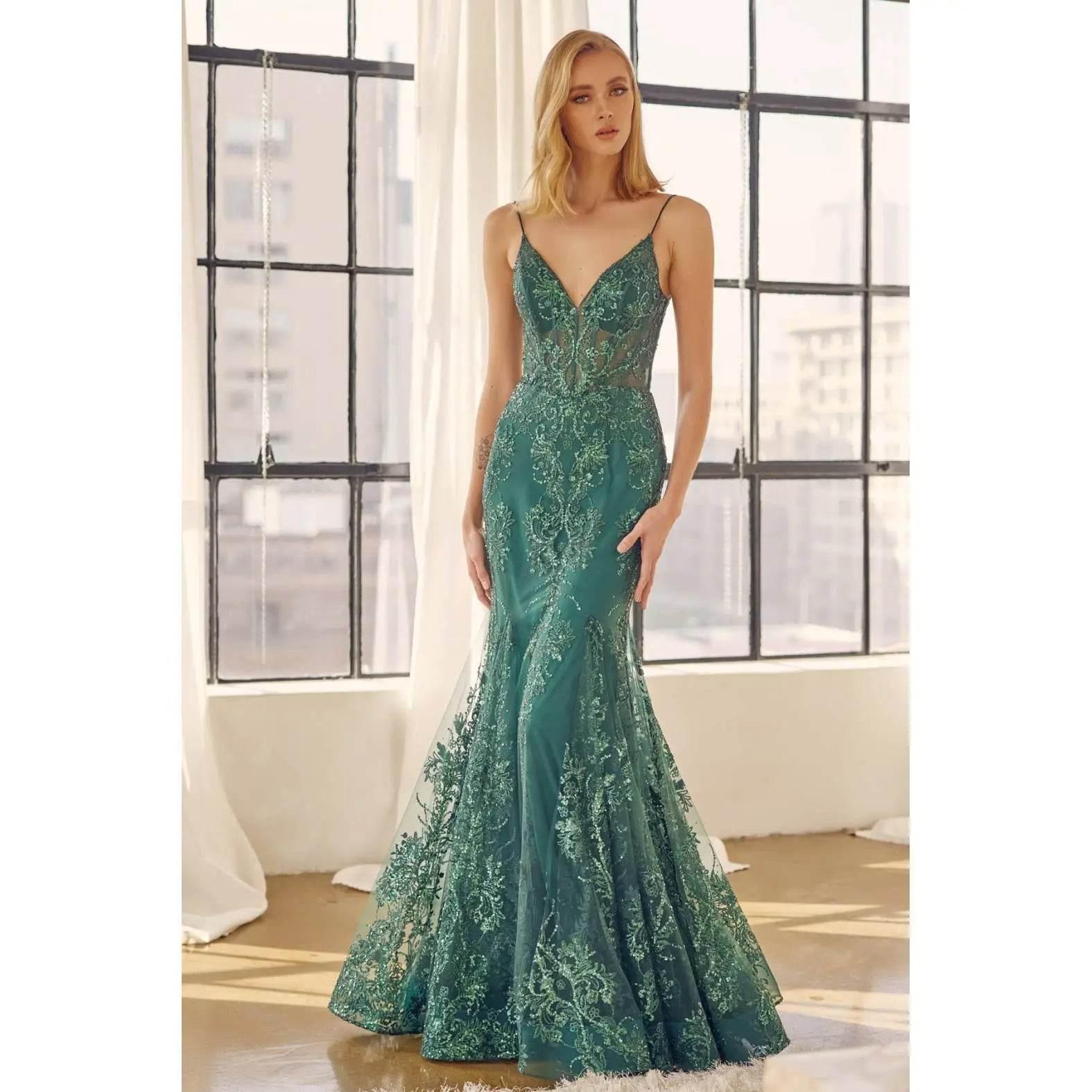Juliet 274 Embroidered Sequins Mermaid Evening Dress - Rosa Apparel