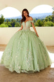 Juliet 3D Butterfly Off Shoulder Quinceañera Ball Gown JT1485J - Rosa Apparel