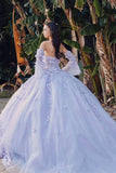Juliet 3D Floral Strapless Bell Sleeve Quinceañera Ball Gown JT1459J - Rosa Apparel