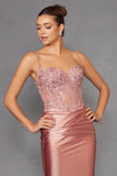 Juliet Applique Satin Sleeveless Gown JT2531K - Rosa Apparel