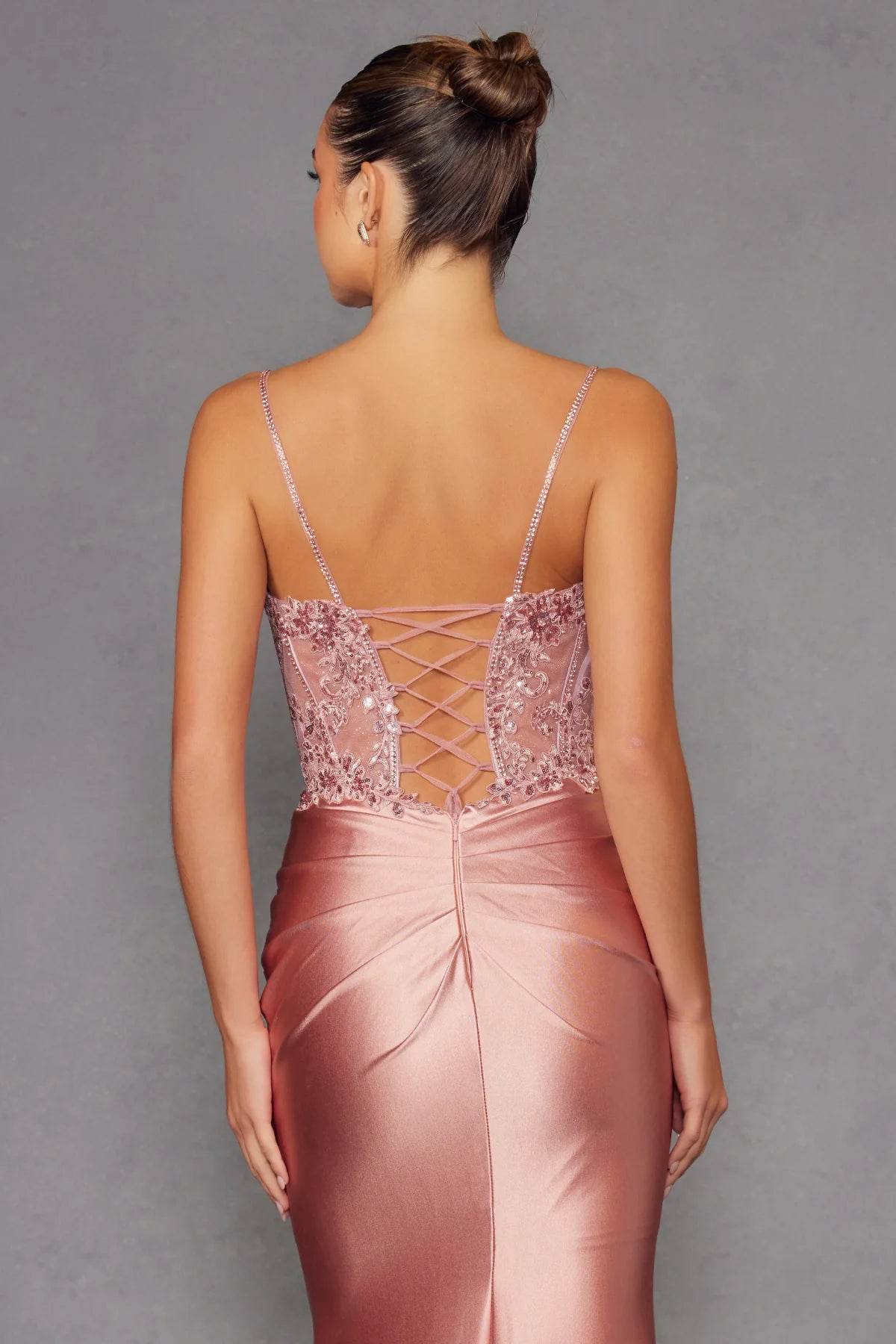 Juliet Applique Satin Sleeveless Gown JT2531K - Rosa Apparel