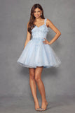 Juliet Baby Doll Floral Glitter Skirt Homecoming Cocktail Dress JT976L - Rosa Apparel