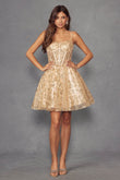 Juliet Baby Doll Glitter Corset Homecoming Cocktail Dress JT977U - Rosa Apparel