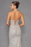 Juliet Beaded Fitted Strapless Gown JT2525L - Rosa Apparel