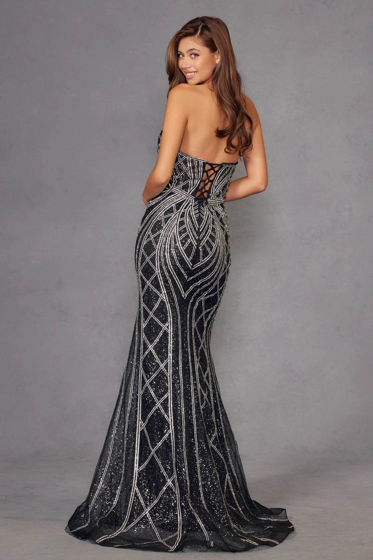 Juliet Beaded Fitted Strapless Gown JT2525L - Rosa Apparel