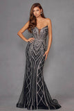 Juliet Beaded Fitted Strapless Gown JT2525L - Rosa Apparel