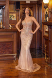 Juliet Beaded Mesh Mermaid Gown with Ornate Bodice JT2709T