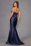 Juliet Beaded Satin Strapless Gown JT2530K - Rosa Apparel