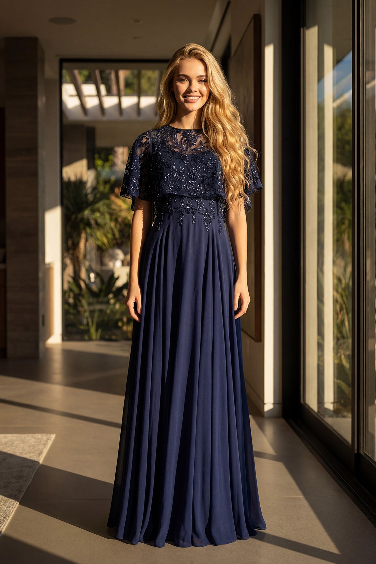 Juliet Beaded Two-Piece Draped Ruched Gown JTM21L