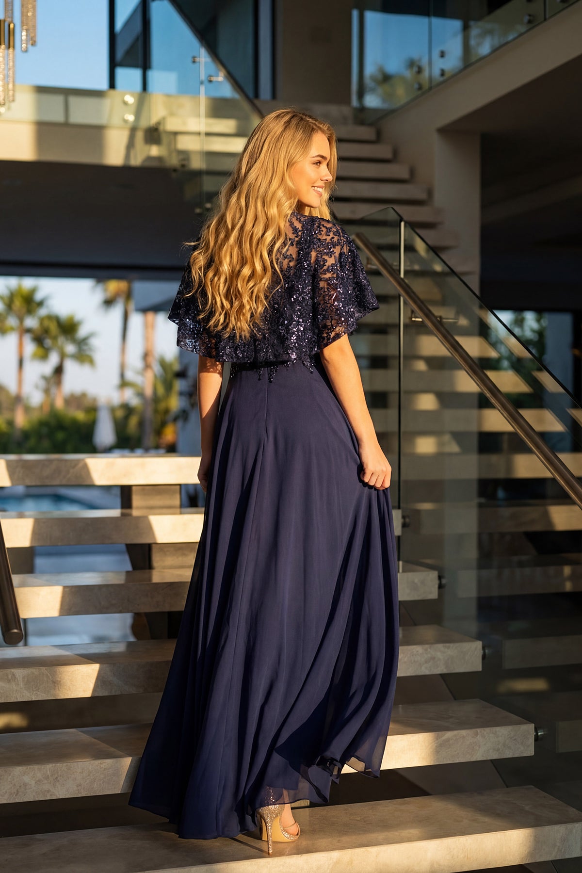 Juliet Beaded Two-Piece Draped Ruched Gown JTM21L