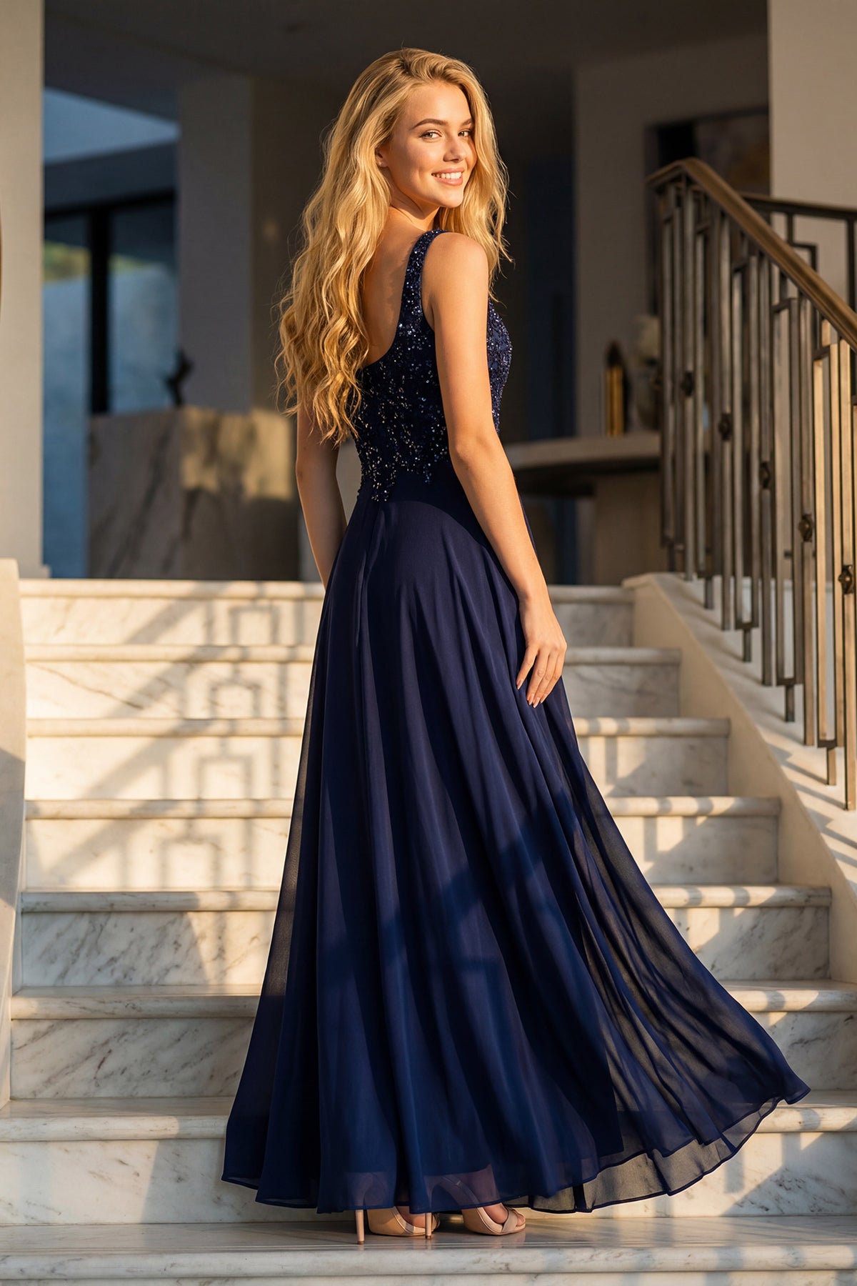 Juliet Beaded Two-Piece Draped Ruched Gown JTM21L