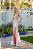Juliet Corset Gown with Sheer Bodice and Train JT2678R Champagne