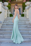 Juliet Corset Gown with Sheer Bodice and Train JT2678R Sage Green