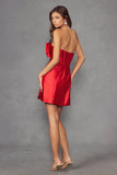 Juliet Cute Strapless Satin Homecoming Cocktail Dress with Stones and Oversized Bow JT960A - Rosa Apparel