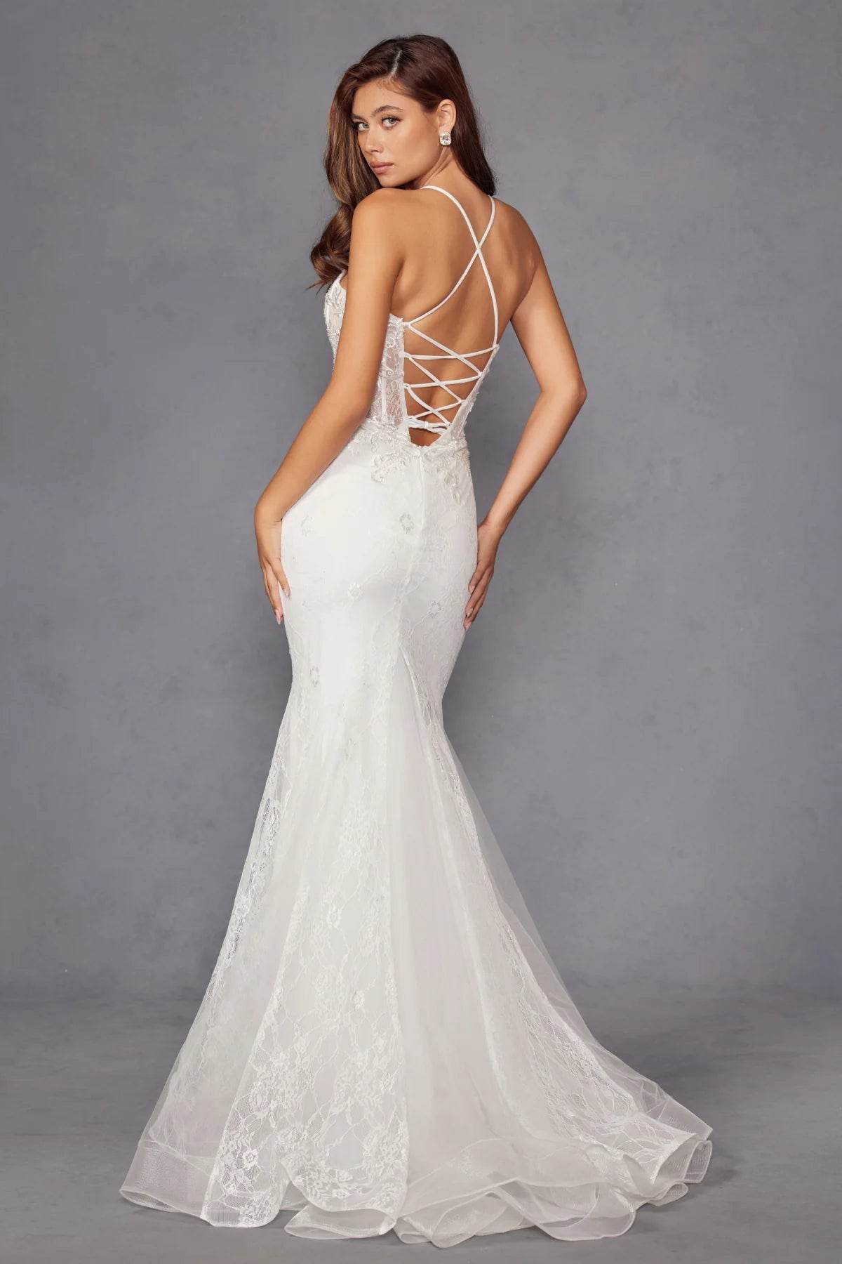 Juliet Elegant Lace Sleeveless Mermaid Bridal Gown JT2481UW - Rosa Apparel