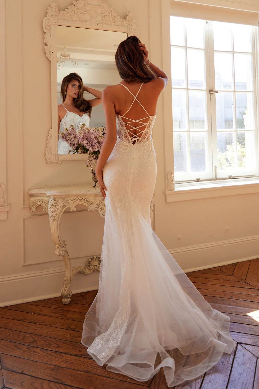 Juliet Elegant Lace Sleeveless Mermaid Bridal Gown JT2481UW - Rosa Apparel