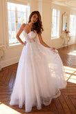 Juliet Embroidered Bodice Open Back Wedding White Gown JT2482SW - Rosa Apparel