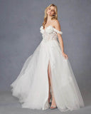 Juliet Enchanting 3D Floral Off-Shoulder Bridal Gown JT2483KW - Rosa Apparel