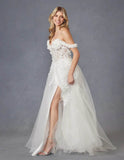 Juliet Enchanting 3D Floral Off-Shoulder Bridal Gown JT2483KW - Rosa Apparel