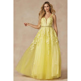 Juliet 224 Floral Appliques Prom Ballgown - Rosa Apparel