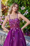 Juliet Floral Embellished Ball Gown with Sheer Fitted Corset Bodice JT2617U Wine