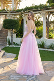 Juliet Floral Embellished Gown with Matching Choker JT2682A Baby Pink