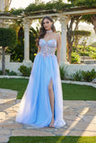 Juliet Floral Embellished Gown with Matching Choker JT2682A Perry Blue