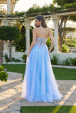 Juliet Floral Embellished Gown with Matching Choker JT2682A Perry Blue
