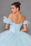 Juliet Glitter Tulle Off-Shoulder Quinceañera Ball Gown JT1487H - Rosa Apparel