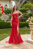 Juliet Hot Stone Satin Cutout Bow Gown with Side Slit JT2672S