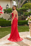 Juliet Hot Stone Satin Cutout Bow Gown with Side Slit JT2672S