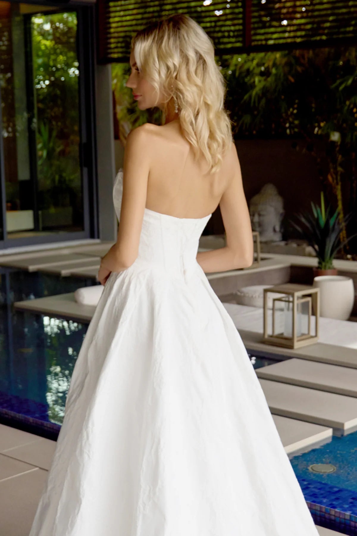Juliet Jacquard Strapless Sweetheart A-Line Wedding Gown JT2692AW - Off White / 2 Juliet Jacquard Strapless Sweetheart A-Line Wedding Gown JT2692AW - Off White / 2