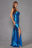 Juliet Luxe Metallic Strapless Slit Evening Gown JT2500A - Rosa Apparel