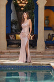 Juliet Metallic Ruched Sleeveless Gown JT2494S - Rosa Apparel
