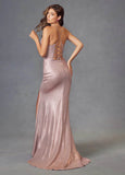 Juliet Metallic Ruched Sleeveless Gown JT2494S - Rosa Apparel